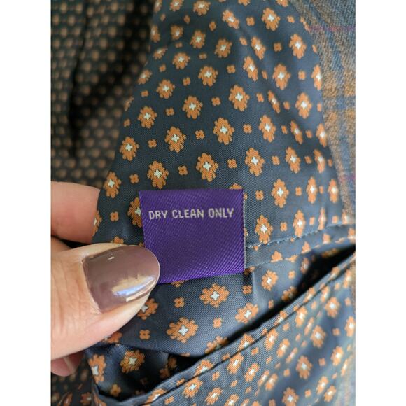 Alan Flusser Sport Coat Blazer Mens M Plaid Floral Lined Two-Button Suit Jacket - Picture 5 of 12